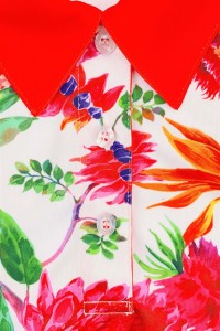 Design Contrasting Collar Dye Sublimation Polo Shirt Custom Full Fit Dye Sublimation Finish Long Sleeve Polo Shirt Center 100% Polyester Floral Pattern P1464 side view